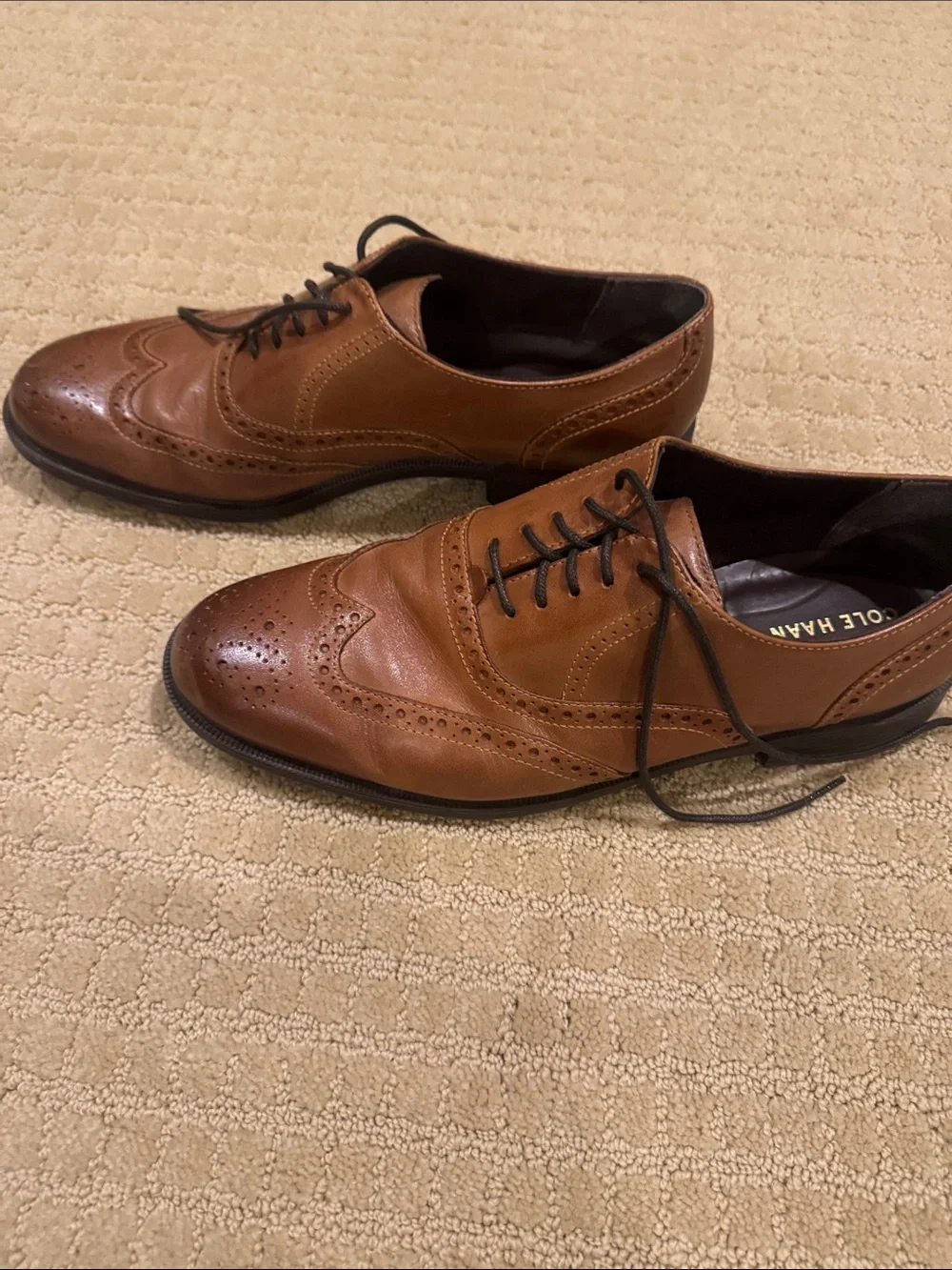 Cole Haan Tan/Brown Leather Brogue Oxfords